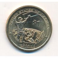 1 доллар США 2015 год Сакагавея Рабочие Мохоки двор D _состояние UNC