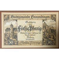 Нотгельд 50 пфеннигов 1921 год. Эммендинген. Веймарская республика