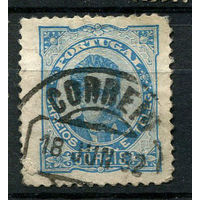 Португалия - 1882/1884 - Король Луиш I  50R - (есть тонкое место) - [Mi.57xa] - 1 марка. Гашеная.  (Лот 17Jw)-T9P1