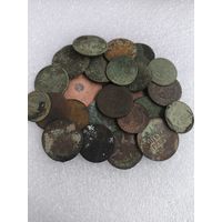 Лот убитых медяков РИ (25 штук), с рубля