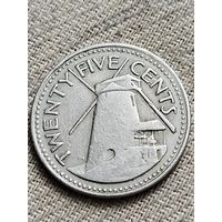 Распродажа - Барбадос 25 центов 1973 год,Елизавета 2