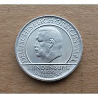 Германия, 3 марки 1929 г., серебро 0.500, 10 лет Веймарской конституции, м. дв. Мюнхен (D)
