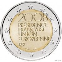 Франция 2 евро 2008 года. "Председательство Франции в Европейском Союзе во 2-ой половине 2008 года". Сторгуй за свою цену, предложи обмен!