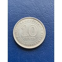 Малайя 10 центов 1939 г Серебро