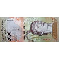 Werty71 Венесуэла 2000 боливаров 2016 UNC банкнота