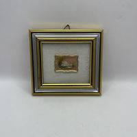 Миниатюрная картина- хромолитография Деревенский пейзаж. Италия. 3623