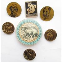 Все лоты с рубля.Значки Животные, СССР