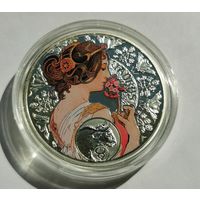 1 доллар 2011 г. Телец. Ниуэ. Серебро 28,28 гр.  С рубля!