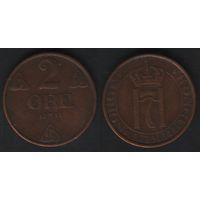 Норвегия km371 2 эре 1951 год (nf01