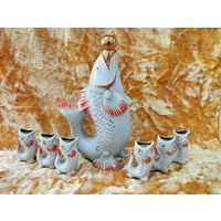 Графин и стопки Рыбки, Полонский з-д. СССР