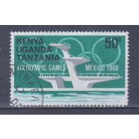 [1877] Кения,Уганда и Танганьика 1968. Спорт.Бассейн.Летние Олимпийские игры. Гашеная марка.