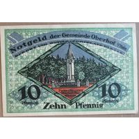 Германия 10 пфеннигов 1919 Оберхоф (Oberhof), не частый, каталог Grabowski : 996.3, aUNC