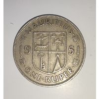 Британский Маврикий 1 рупий 1951