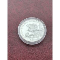 Березенский биосферный заповедник. Бобр. Бабёр. 20 рублей 2002 г