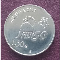 Литва 1,5 евро, 2018. 50 лет Дню физиков в Вильнюском Университете.