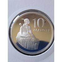 21. Распродажа. Лесото 10 малоти 1980 г. Редкая! ПРУФ! Серебро. Тираж 10.000. Из банковского набора (СМОТРИТЕ ДРУГИЕ ЛОТЫ)