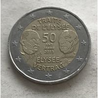 Франция 2 евро 2013 - 50 лет подписания Елисейского договора