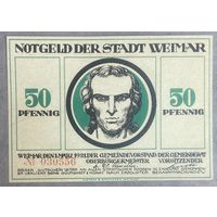 Нотгельд 50 пфеннигов 1921 год. Веймар. Веймарская республика