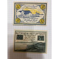 Нотгельд 50 пфеннигов Германия Кейтум-0301