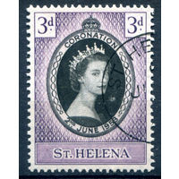 Британские колонии - остров Св. Елены - 1953г. - коронация королевы Елизаветы II - 1 марка - полная серия, гашёная [Mi 122]. #2-Bc-60-A-1