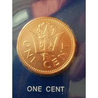22. Распродажа. Барбадос 1 цент 1974 г. Редкая!!! Тираж 3 708! Из набора. ВUNC