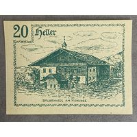 Геллеров Нотгельд Австрия Мондзее,  20 геллеров 1920 год