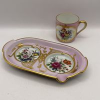 Чашка для кофе на подносе-пепельнице Limoges. Франция. 3880