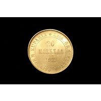 20 марок 1912 г. Финляндия (Российская Империя), Николай II. Штемпельный блеск!