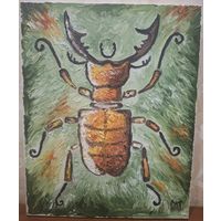 Картина "Жуки" масло холст