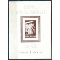 Турция - 1945г. - перепись населения - 1 блок - полная серия, MNH, незначительная потёртость с полосками на клее [Mi bl. 3]. #4-W2-Z-2-27