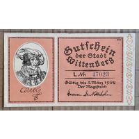 Германия 50 пфеннигов 1922 г Виттенберг, N 1443.3, литера L