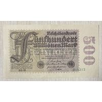Банкнота 500 миллионов марок 1923 год. Веймарская республика . С рубля без МЦ.