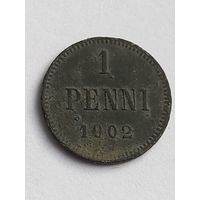 1 пенни 1902 г., с 1 рубля, без мц