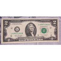 2 доллара США. L 12. Сан-Франциско. 2017 год. AU - About Uncirculated