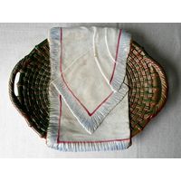 Кузнецов Конаково блюдо СУХАРНИЦА Хлеб да соль конец 19- начало XX века 29х35см