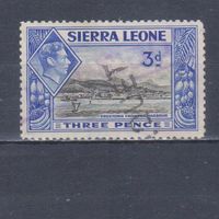 [663] Британские колонии. Сьерра Леоне 1938. Георг VI.Гавань.Фритаун.3d. Гашеная марка.