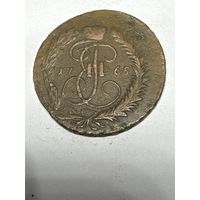 2 копейки 1765 год, мм, перечекан