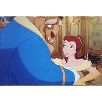 Открытка "Красавица и чудовище" мультфильм, Бэлль и Чудовище , Дисней чистая