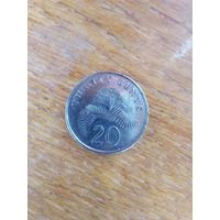 Монеты. Сингапур 20 центов 1987 г.