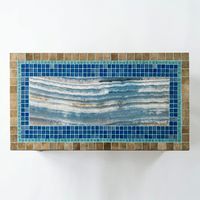 Стол журнальный декорированный ''Зимнее море''