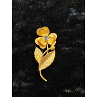 Брошь СССР позолоченная цветок