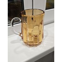 Пивной бокал богемия янтарное стекло