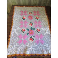 Накидка или салфетка, связана вручную крючком, СССР