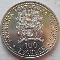 8. Азорские острова 100 эскудо 1986 год