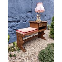 Винтажная Банкетка / Телефонный столик, Дуб, Ксантен, Германия XX век.