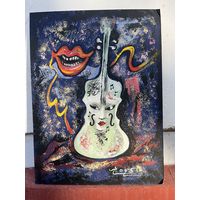 Панно на картоне акрил масло