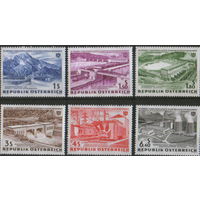 Полная серия из 6 марок 1962г. Австрия "Электроэнергетика" MNH