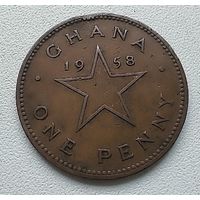 Гана 1 пенни, 1958 1-4-22