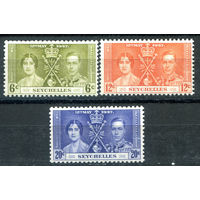 Британские колонии - Сейшеллы - 1937г. - коронация короля Георга VI и королевы Елизаветы - 3 марки - полная серия, MNH, MLH, MH [Mi 118-120]. #2-Bc-D-KS-5