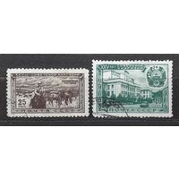 СССР 1951г. Серия из 2 марок. 25лет Советской Киргизии. гаш.